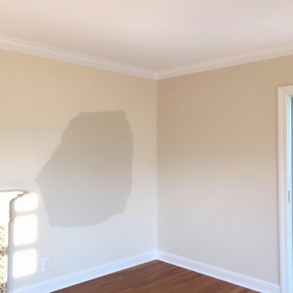 Seamless painted wall after drywall patching and texture matching